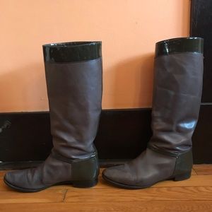 grey riding boots leather